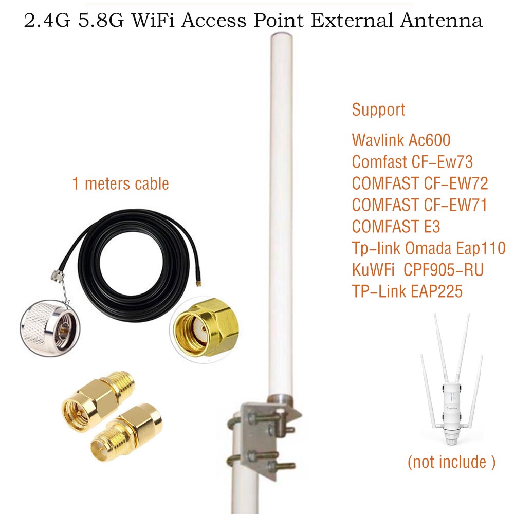 2.4G/5.8G Dual Band Omni-Directional High Gain WiFi Access Point เสาอากาศภายนอกสําหรับ Ac600 /CF-Ew7