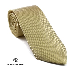 Giorgio Del Sarto Silk Necktie Yellow with Fabric Texture เนคไทผ้าไหมลายพื้นสีเหลืองมีเท็กเจอร์