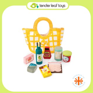 Tender Leaf Toys ของเล่นไม้ ของเล่นบทบาทสมมติ กระเป๋าช้อปปิ้งอเนกประสงค์ Grocery Bag