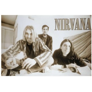 โปสเตอร์ วง ดนตรี Nirvana เนอร์วานา รูป ภาพ ติดผนัง สวยๆ poster 30x20.5 นิ้ว (76 x 52 ซม.โดยประมาณ)