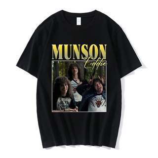 เสื้อยืดลําลอง ผ้าฝ้าย 100% แขนสั้น พิมพ์ลายกราฟฟิค Stranger Things 4 Eddie Munson ทรงหลวม สไตล์สตรีท แฟชั่นฮาราจูกุ สํา