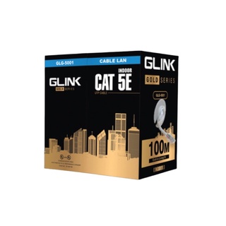 GLINK GOLD สาย LAN CAT5E UTP CABLE ยาว 100 M. ใช้งานภายใน รุ่น GLG-5001 สีขาว