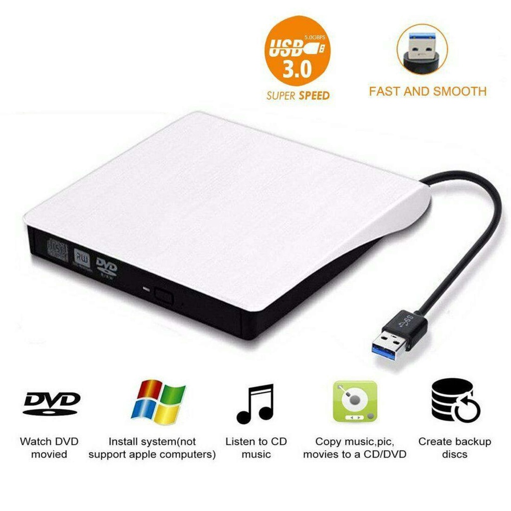ภายนอก USB 3.0 DVD ± RW CD-RW Recorder สําหรับแล็ปท็อปพีซี Mac ภายนอก DVD Recorder-198-123BOXVN