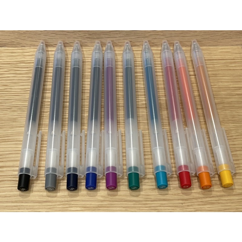 Muji ปากกาหมึกเจล ปากกาเจล ปากกามูจิ 0.5MM รุ่นกด (Knock) รุ่นปลอก (Cap) Made in Japan ของแท้ ส่งจากไทย มีครบทุกสี (New)