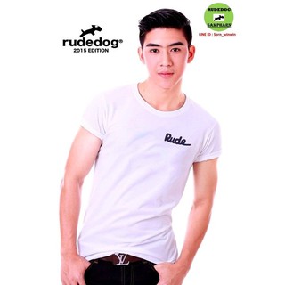 rudedog  เสื้อคอกลม  ชาย หญิง รุ่นonly สีขาว