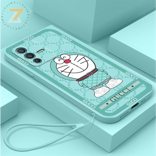 Zymello เคส OPPO A74 A3S A5 A76 A94 A96 A53 A95 F11 Pro F9 F7 F5 Reno 5 5G Reno 6 5G Reno 7 5G Reno 4 4G เคสโทรศัพท์ซิลิโคนลายการ์ตูนแมวน่ารัก (พร้อมสายคล้อง)