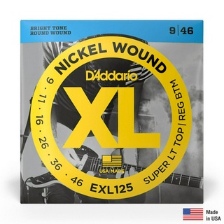 DAddario® EXL125 สายกีตาร์ไฟฟ้า เบอร์ 9 วัสดุนิกเกิล ของแท้ (Super Light Top/Regular Bottom, 9 - 46) ** Made in USA **