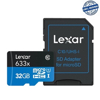 32GB/64GB/128GB/ High-Performance 633x Class 10 UHS-I microSDHC/microSDXC cards with SD Adapter