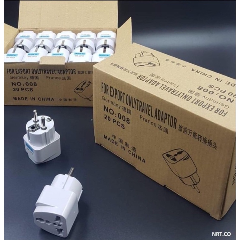 3-Prong ถึง 2-Prong Over Plug Universal Travel Adapter