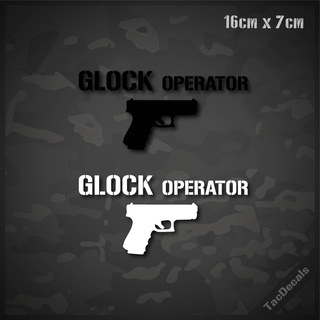 สติกเกอร์รูปปืน Glock Operator สติกเกอร์ติดรถยนต์ งานไดคัท สะท้อนแสง3M+ไม่สะท้อนแสง