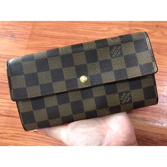 ส่งฟรี กระเป๋าสตางค์ LV 6 การ์ด มือสอง ของแท้ 100%