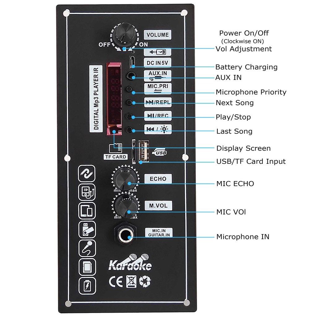 บอร์ดขยายเสียงลําโพง 3.7 V 30W รองรับบลูทูธ AUX 5-8 นิ้ว สําหรับโฮมเธียเตอร์ DIY
