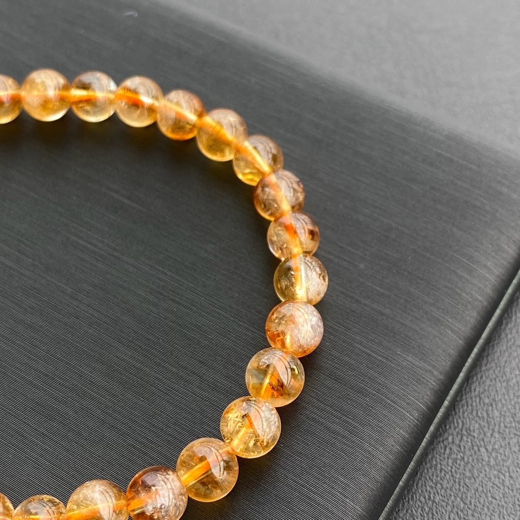 กำไลหินแท้ ซิทริน (Citrine) AAA Grade ขนาด 4-10mm - รูปที่ 2