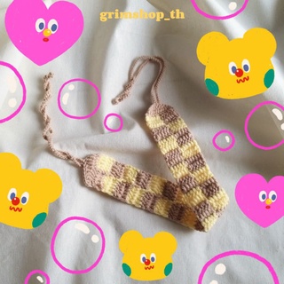 New! ที่คาดผมไหมพรมลายตารางสีฮันนี่เลม่อน หว๊านหวาน พร้อมส่งทันทีไม่ต้องรอ มีบริการเก็บเงินปลายทาง