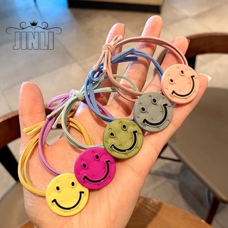 J&amp;L 1 Pc Random Colorful Hairpin Jewelry Charm Smiley Hair Rope for Women