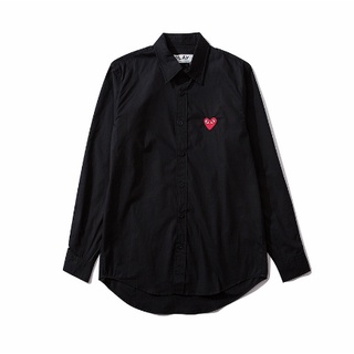 play comme des garcons CDG เสื้อเชิ้ตแขนยาวลำลองสำหรับบุรุษและสตรีใหม่