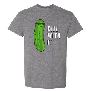 Lint9 [พร้อมส่ง] เสื้อยืดผ้าฝ้าย 100% พิมพ์ลาย Dill with It Pickle Punny Food โอเวอร์ไซซ์ ของขวัญคริสต์มาส สําหรับผู้ชาย