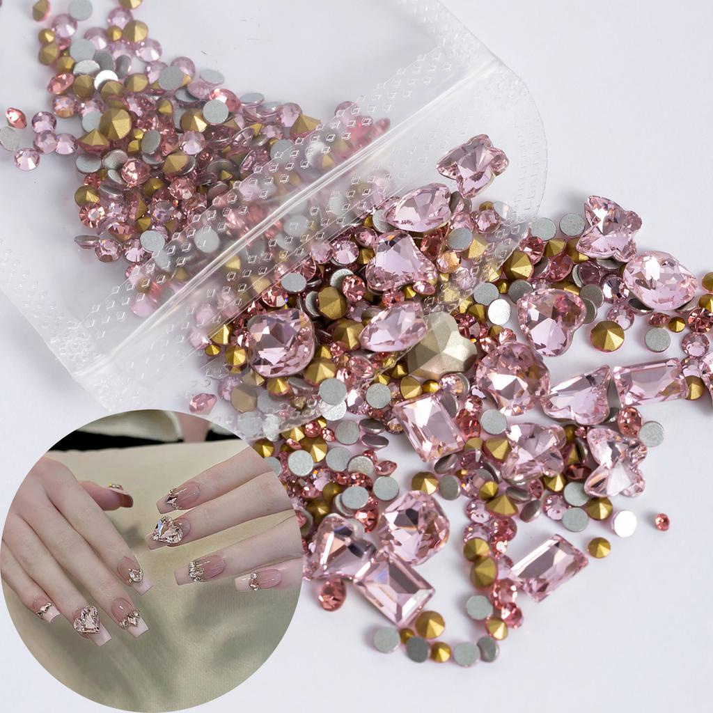 พลอยเทียม ทรงกลม หลังแบน ขนาดใหญ่ 20 ชิ้น สําหรับตกแต่งเล็บ DIY 300 ชิ้น