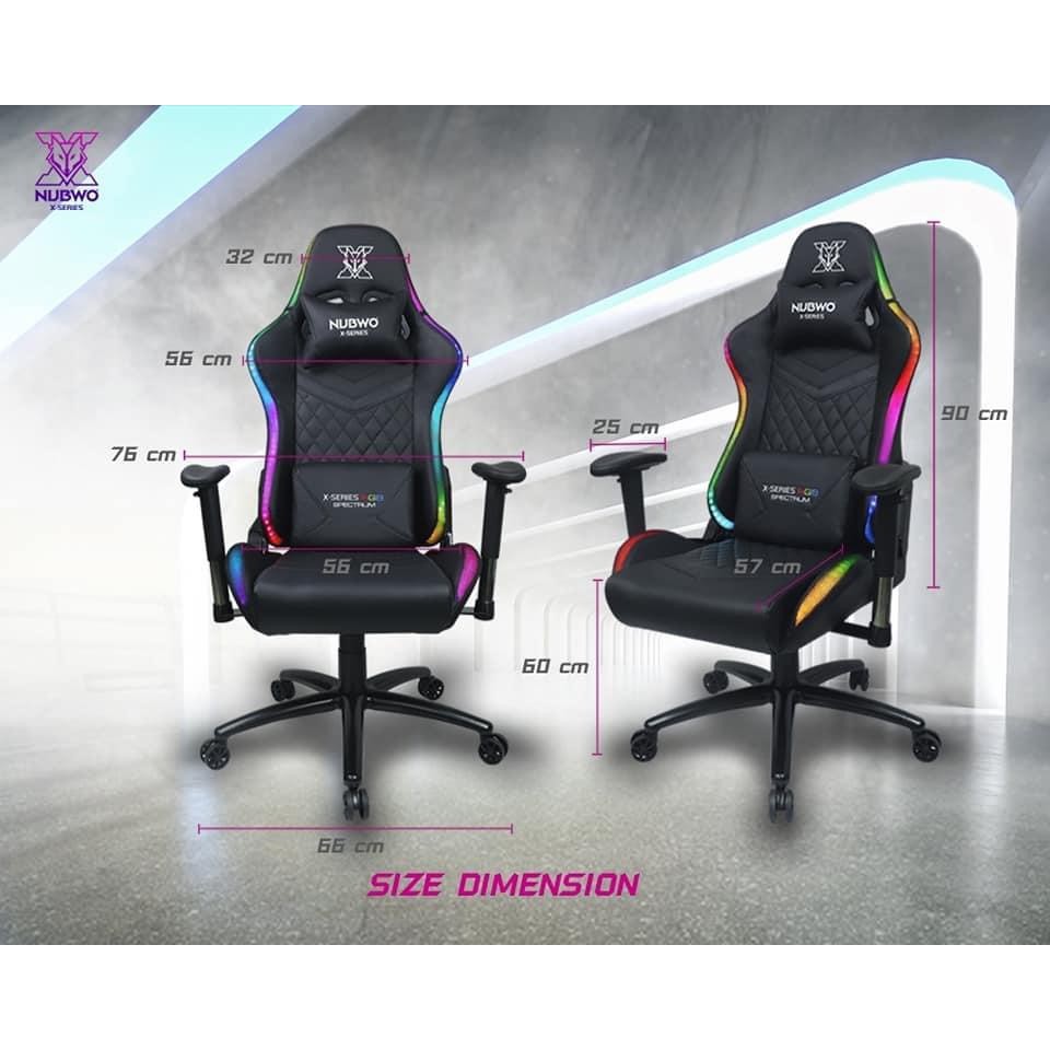 GAMING CHAIR (เก้าอี้เกมมิ่ง) NUBWO X107 SPECTRUM RGB METAL BASE (BLACK) (ASSEMBLY REQUIRED)