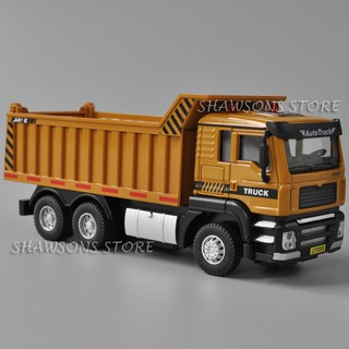 โมเดลรถบรรทุก ยานพาหนะก่อสร้าง โลหะ สเกล 1:50 Dump Truck Tipper พร้อมเสียง และไฟ ของเล่นสําหรับเด็ก