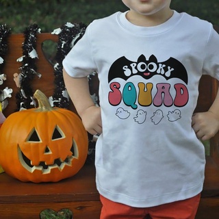 เสื้อยืด พิมพ์ลาย Happy Halloween เหมาะกับของขวัญฮาโลวีน สําหรับเด็กวัยหัดเดิน