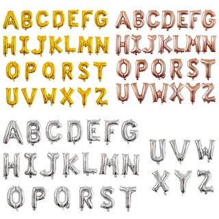 ลูกโป่งฟิล์มอลูมิเนียม ลายตัวอักษรภาษาอังกฤษ A-Z ขนาด 16 นิ้ว สําหรับตกแต่งงานแต่งงาน งานวันเกิด