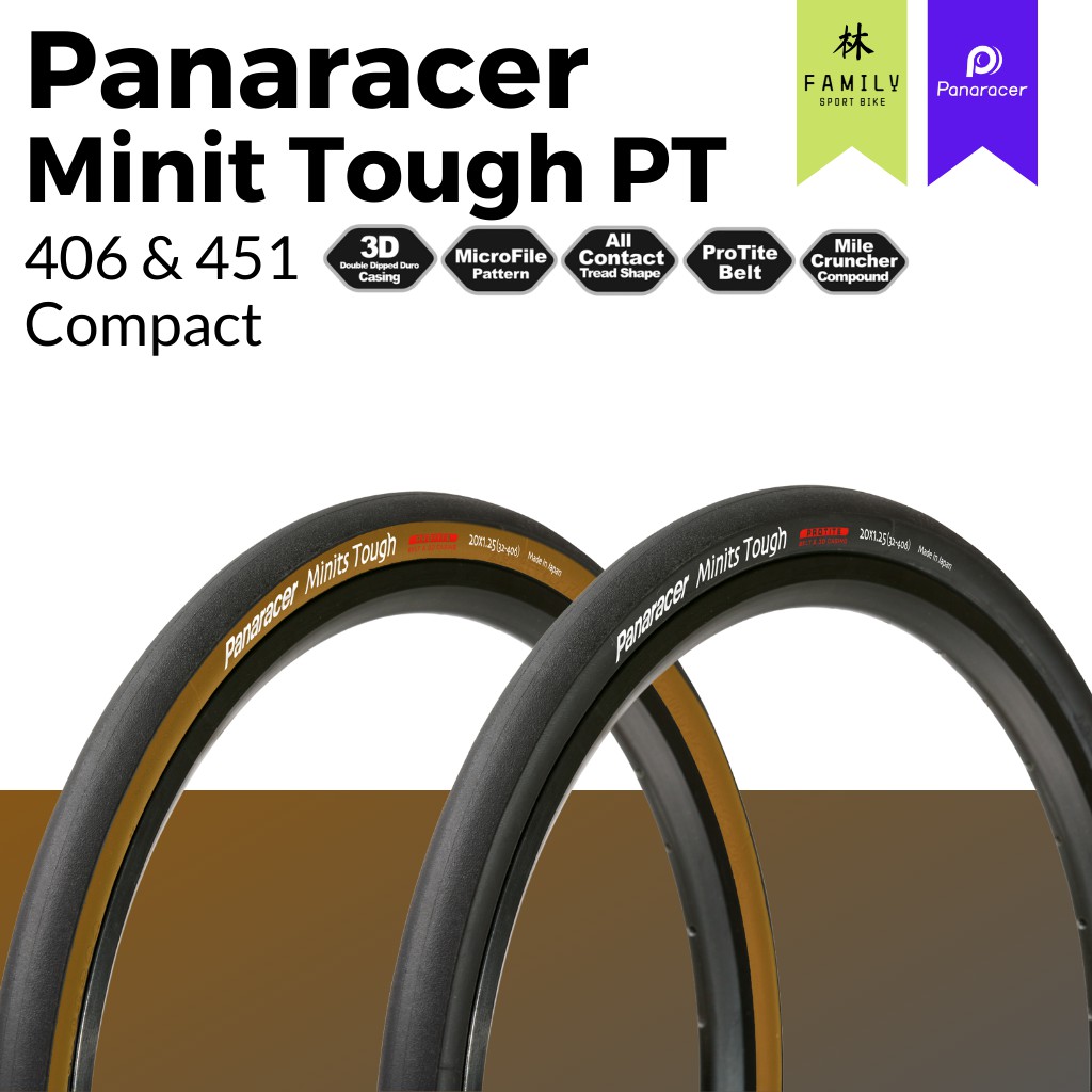 ยางนอก Panaracer Minit Tough PT สำล้อ 20" 406 &amp; 451(ขอบลวด)