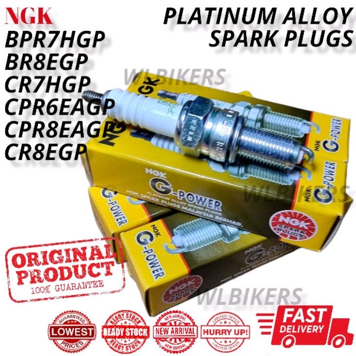 NGK G-POWER PLATINUM ALLOY SPARK PLUGS CR8EGP,BPR7HGP,BR8EGP,CR7HGP,CPR6EAGP Y15 EX5 KRISS W125 LC13