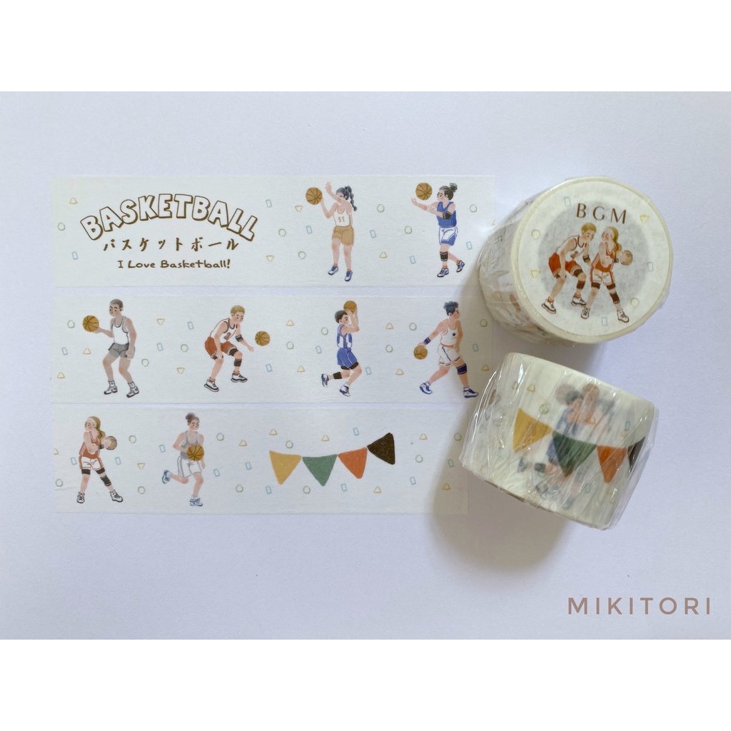 BGM Japan Unique Sports Washi Tape Masking Tape Basketball Limited Edition 30mm x 7m