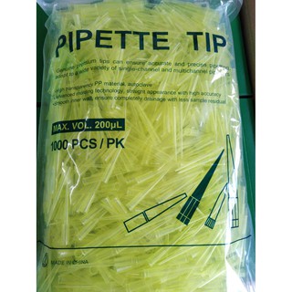 YELLOW TIP W GRADUATION,200UL,1000/BAG ราคา 280 ฿