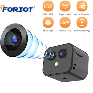 Foriot กล้องวงจรปิดไร้สาย WI-FI มองเห็นที่มืด ขนาดเล็ก พร้อมเลนส์คู่