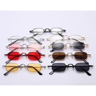 ✨แว่นตากันแดด ผู้หญิง/ผู้ชาย✨Retro Rectangle Metal Frame Small Sunglasses Women/Men UV400 Protection