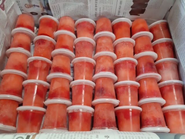 ผลไม้ลอยแก้ว 60 แก้ว สตรอเบอรี่ลอยแก้ว ลูกตาล สละลอยแก้ว 🍓 ราคาส่ง