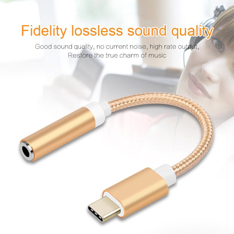 USB Type C ถึง 3.5 มม.แจ็คสายสัญญาณเสียง USB-C Type-C รูปที่ 2