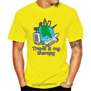 ขายดี เสื้อยืด พิมพ์ลาย Travel is My Therapy Wanderlust 2 COoobp42GChenp82 สไตล์คลาสสิก สําหรับผู้ชาย