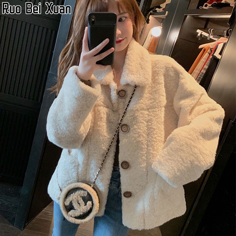 Ruo Bei Xuan เสื้อแจ็กเก็ต แขนยาว ทรงหลวม สไตล์เกาหลี