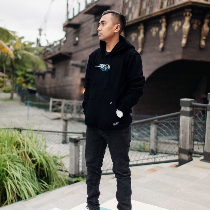 ANYWAY JUMPER HOODIE "ANYWAY" NAVY 017