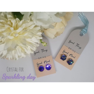 ต่างหูคริสตัล มินิมอล แฮนด์เมด Sparkling day : Crystal earing