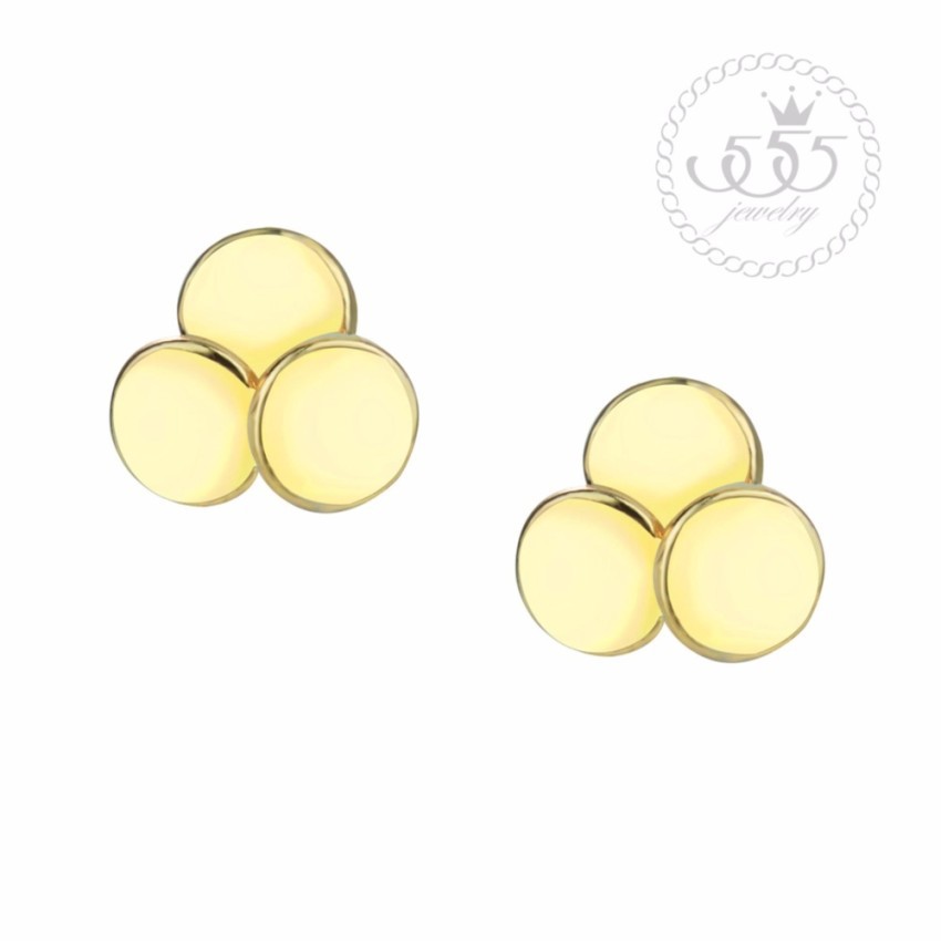 555jewelry ต่างหูสตั๊ดแฟชั่น รูปวงกลม ดีไซน์สวย น่ารัก รุ่น MNC-BER140 - ต่างหูสวยๆ ต่างหูแฟชั่นสวยๆ