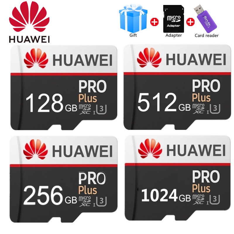 【New】Huawei Micro Class10 SD Card 1024GB 512GB 256GB 128GB Micro TF High Quality Card + Adapter C