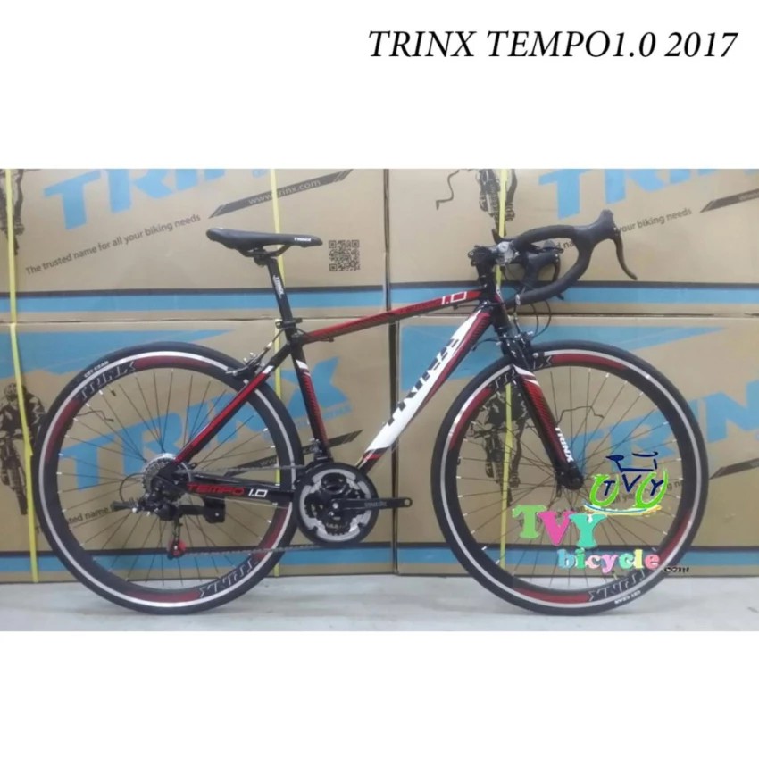 TRINX จักรยานเสือหมอบ รุ่น TEMPO1.0 (2017) size 54 (สีดำ/แดง/ขาว)