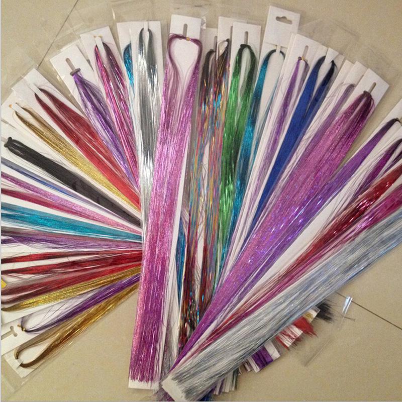 Hair Tinsel Sparkle Holographic Color Glitter Extensions Highlights Party Trendy