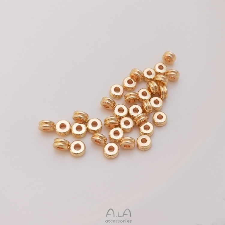 เครื่องประดับDIYขายส่ง ลูกปัดสองชั้น ชุบทอง 14k แฮนด์เมด เครื่องประดับ DIY[ลูกปัด/ปะเก็น/ลูกปัดคั่น/สร้อยข้อมือ/สร้อยคอ/ต่างหู]
