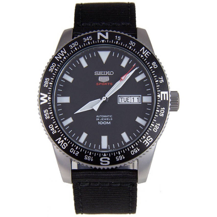 Seiko 5 Sports Automatic นาฬิกาข้อมือผู้ชาย สีดำ สายผ้ารุ่นSRP667K1