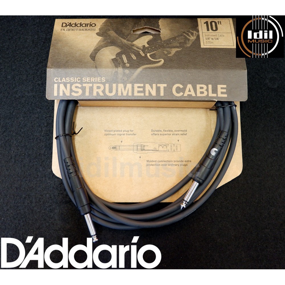 สายแจ็คกีตาร์ แบบหัวตรง/หัวตรง D'Addario® Planet Waves รุ่น Classic Series Instrument Cable PW-CGT-1