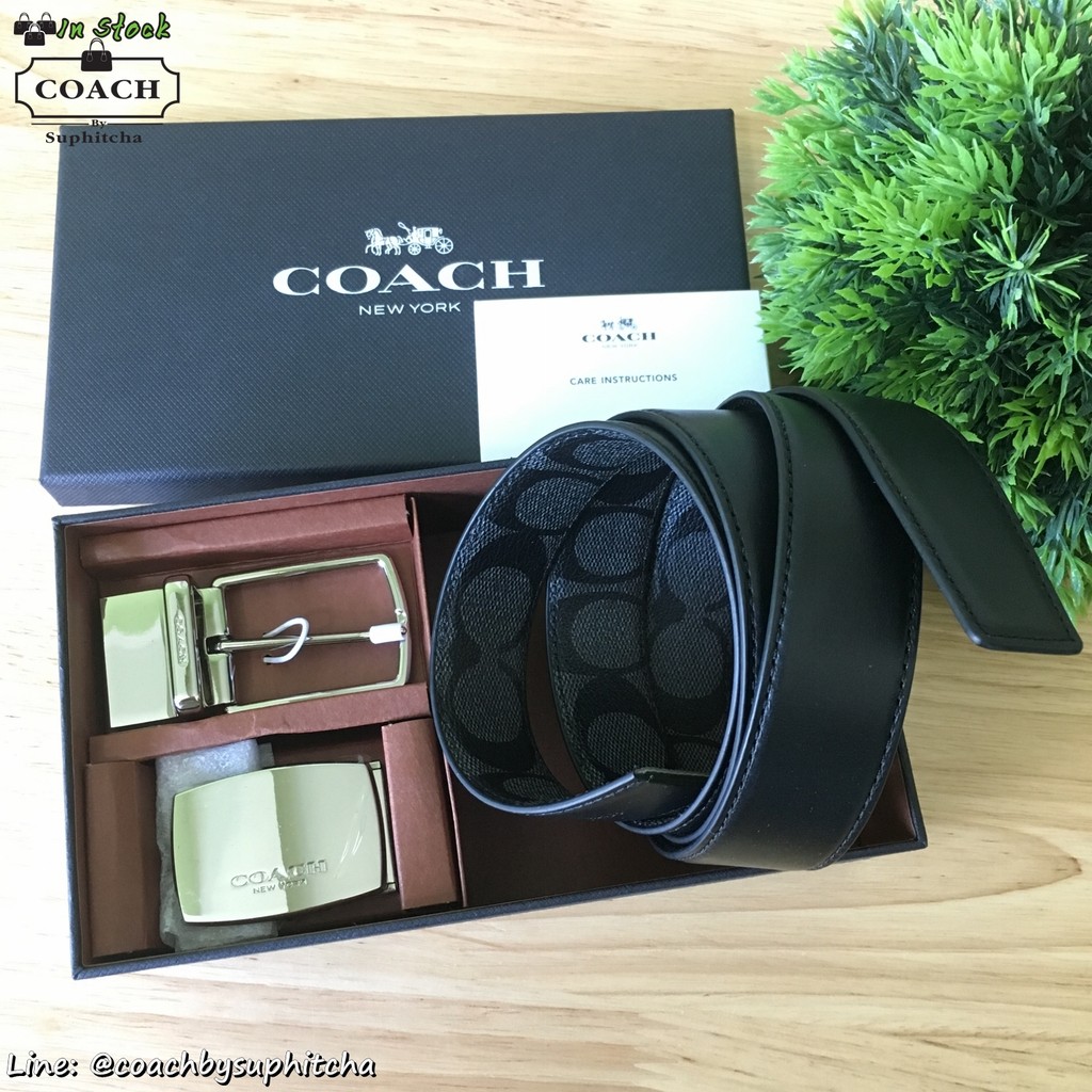 COACH M SIGNATURE MOD PLAQUE HARNESS CUT-TO-SIZE BELT