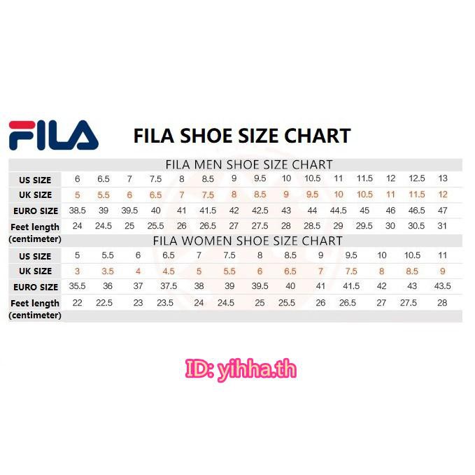 size fila shoes