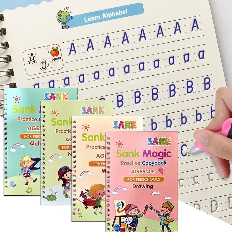 พร้อมส่งจากไทย หนังสือฝึกเขียน สมุดคัดลายมือ สมุดหัดเขียน ฝึกเขียน ฝึกวาดรูป คณิตศาสตร์ นับเลข พร้อมปากกาล่องหน !!