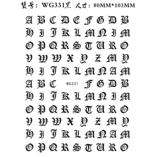 สติกเกอร์ ลายตัวอักษร และใบเมเปิ้ล 3D หลากสีสัน สําหรับติดตกแต่งเล็บ