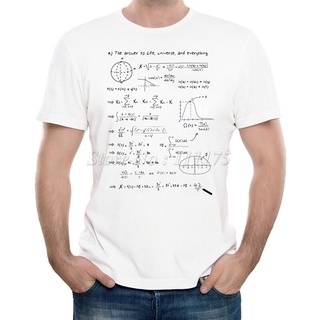 เสื้อผ้าผชเสื้อยืดแขนสั้น ผ้าฝ้าย แบบนิ่ม พิมพ์ลาย The Math Answer of Life แฟชั่นฤดูร้อน สําหรับผู้ชายS-5XL